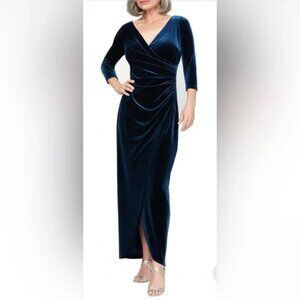 Alex Evenings Royal Blue Velvet Dress